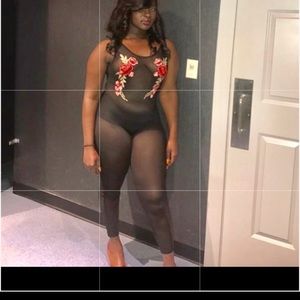 see through body suit / jumpsuit